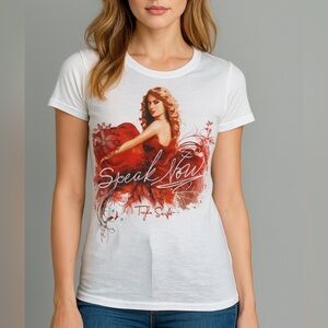 Taylor Swift “Speak Now” Tour White Graphic T-Shirt XS